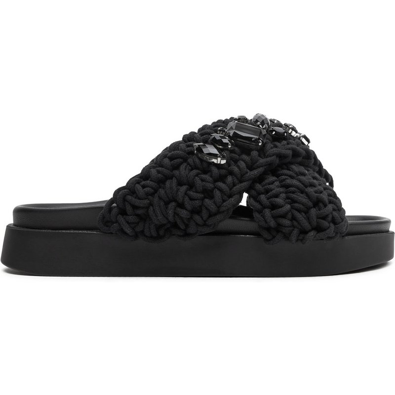 Pantoletten Inuikii Woven Stones 70104-106 Schwarz