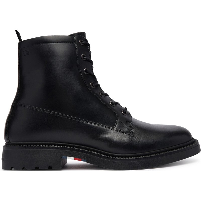 Schnürschuhe Tommy Hilfiger Corporate Casual Lth Boot FM0FM06174 Schwarz