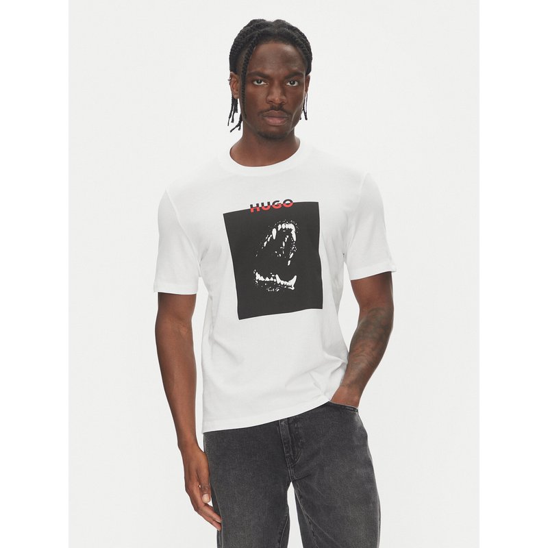 HUGO T-Shirt Dobero 50542734 Weiß Regular Fit