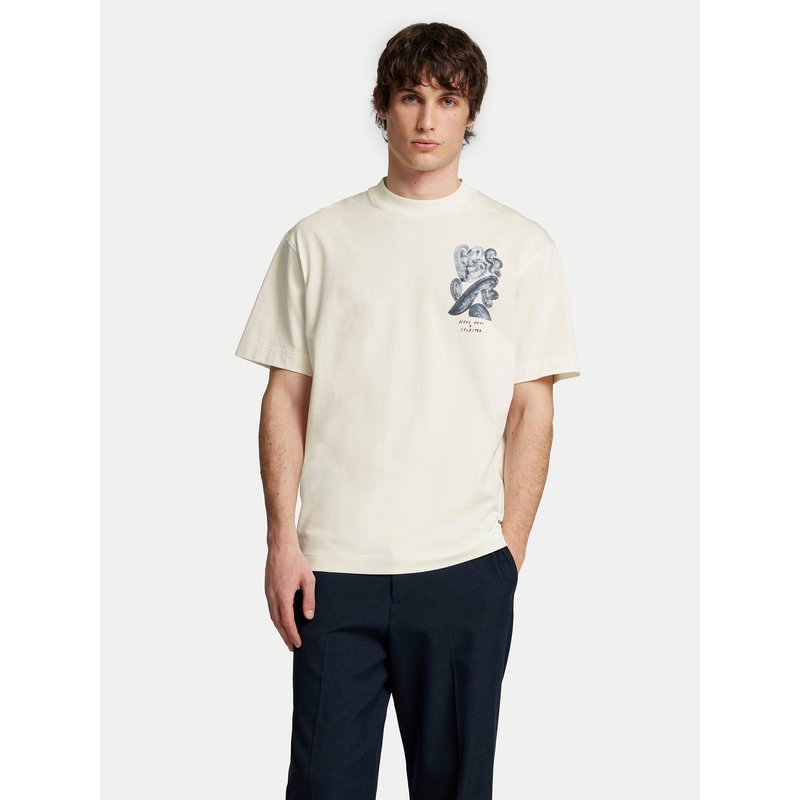 Selected Homme T-Shirt Will 16097225 Écru Relaxed Fit