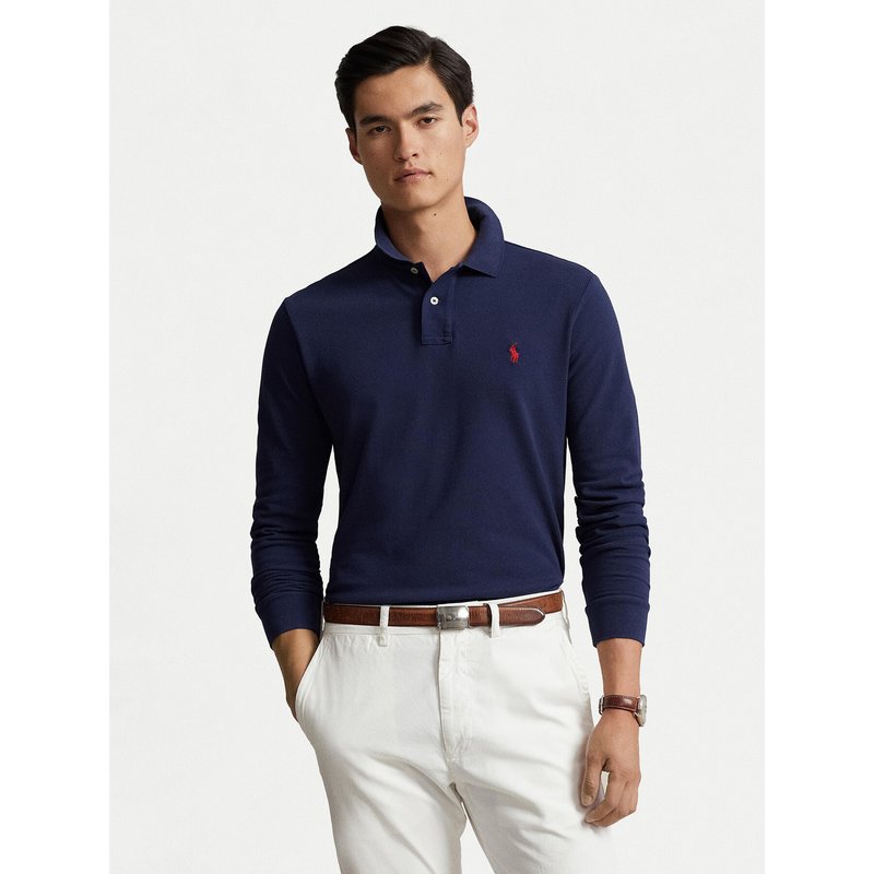 Polo Ralph Lauren Poloshirt 710680790046 Dunkelblau Custom Slim Fit