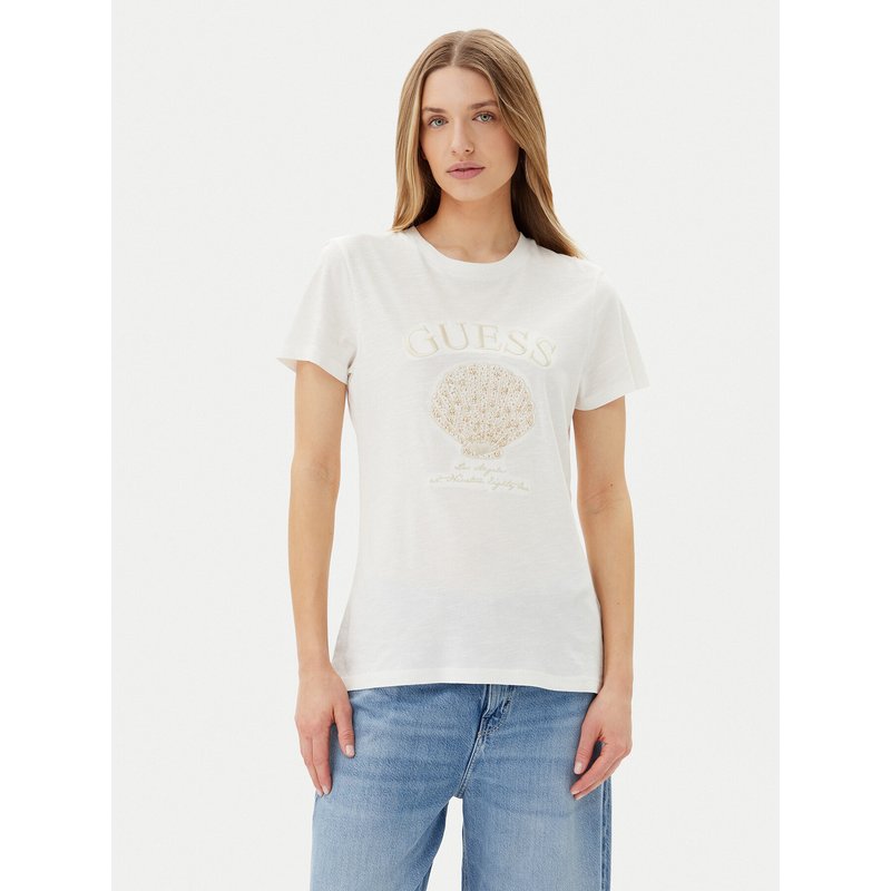 Guess T-Shirt E5GI03 K8G01 Weiß Regular Fit