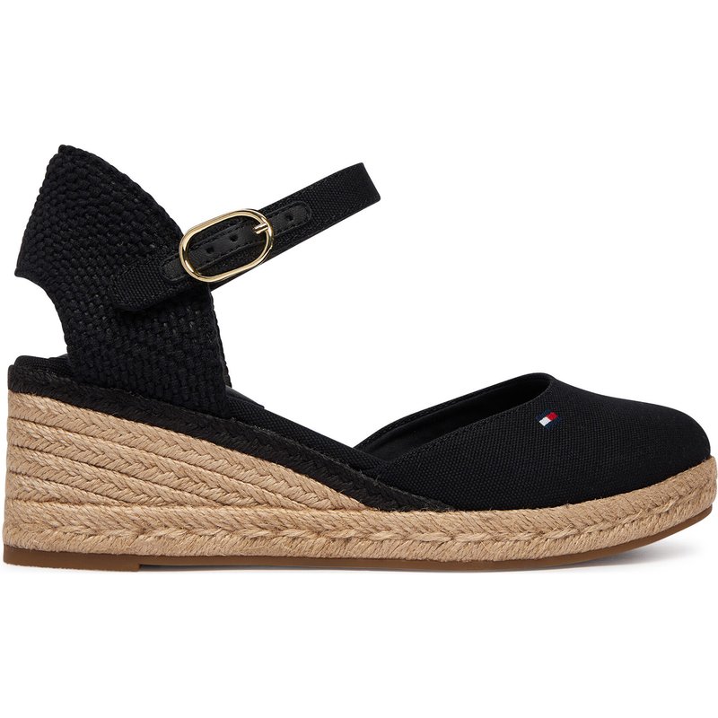 Espadrilles Tommy Hilfiger Mid Wedge Espad Closed Toe FW0FW09233 Schwarz