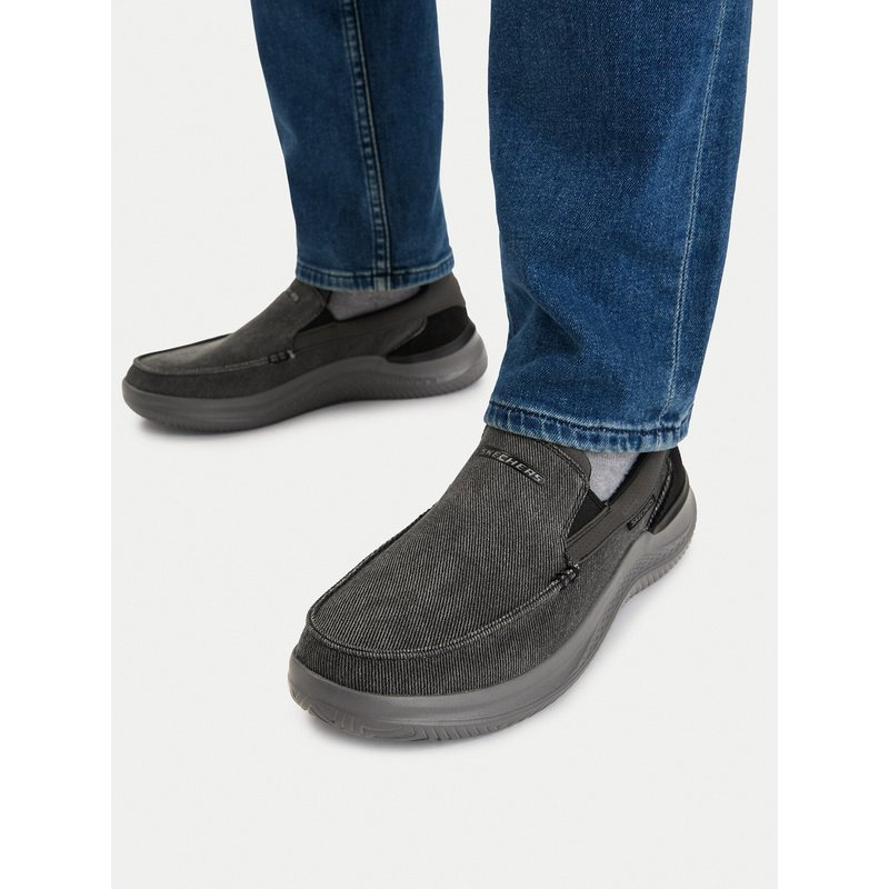 Halbschuhe Skechers Relaxed Fit: Hasting - Fielden 205066/BLK Schwarz