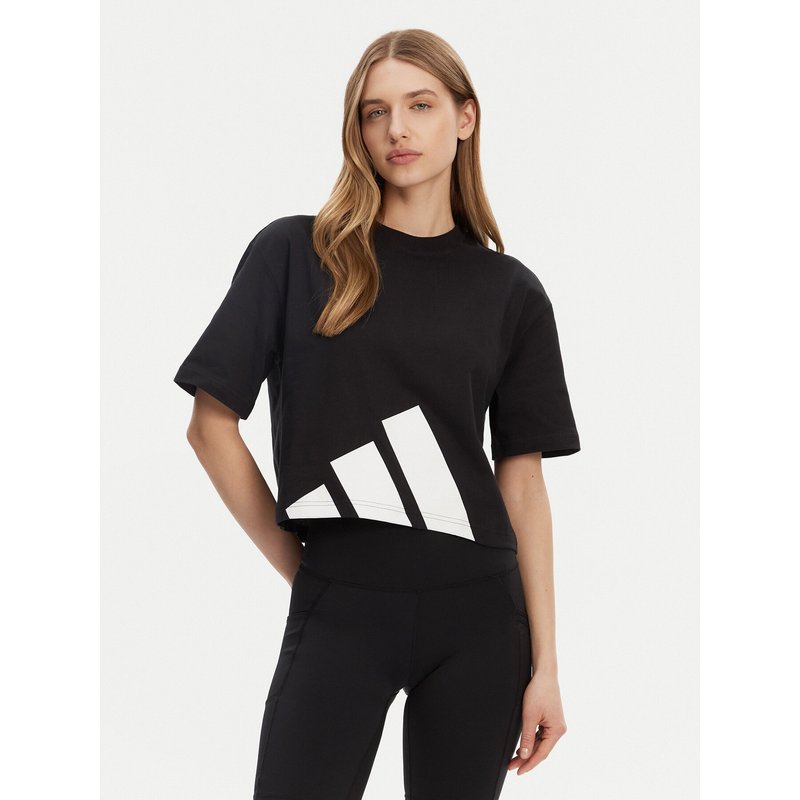 adidas T-Shirt Essentials Big Logo Boyfriend JG8736 Schwarz Loose Fit