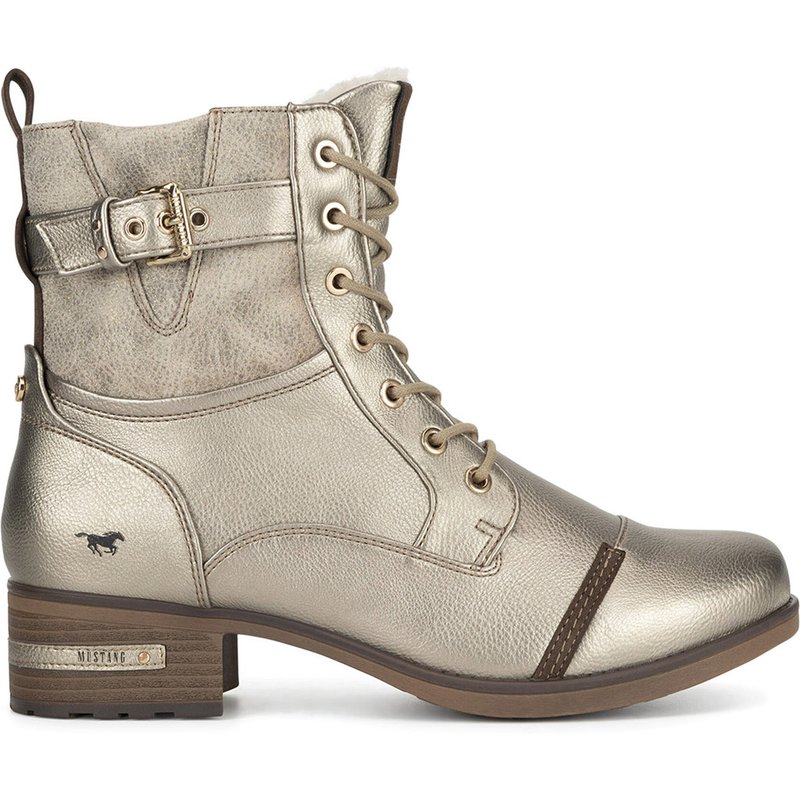 Schnürschuhe Mustang 1229-606 Goldfarben