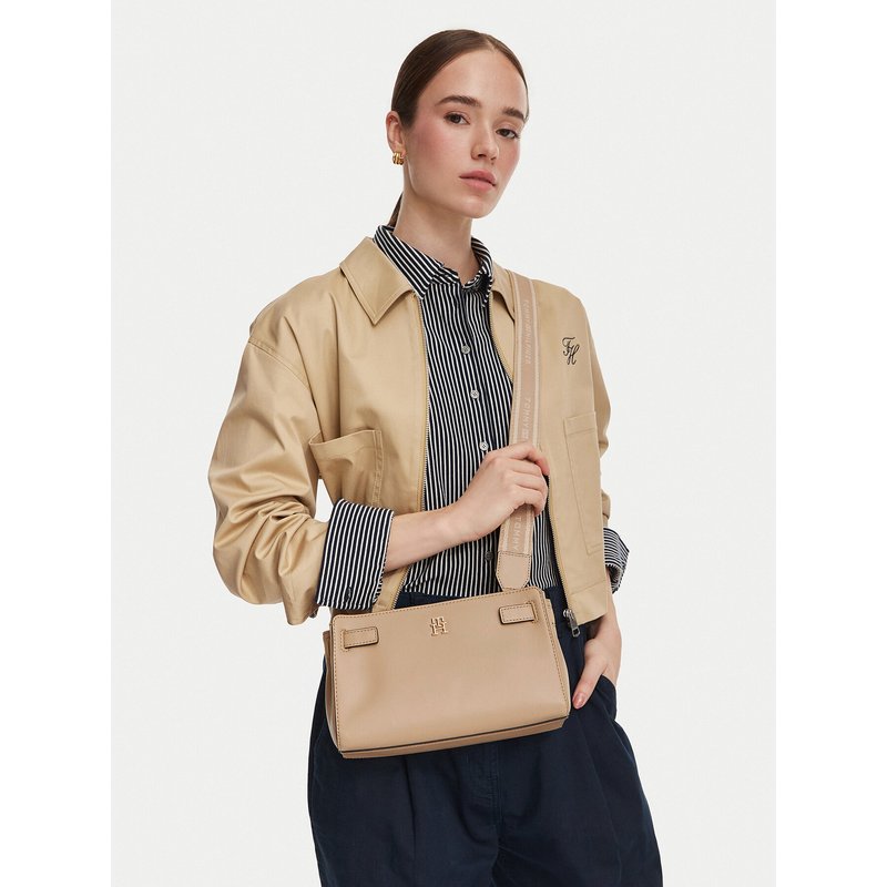 Handtasche Tommy Hilfiger Th Joy Crossover AW0AW19065 Beige