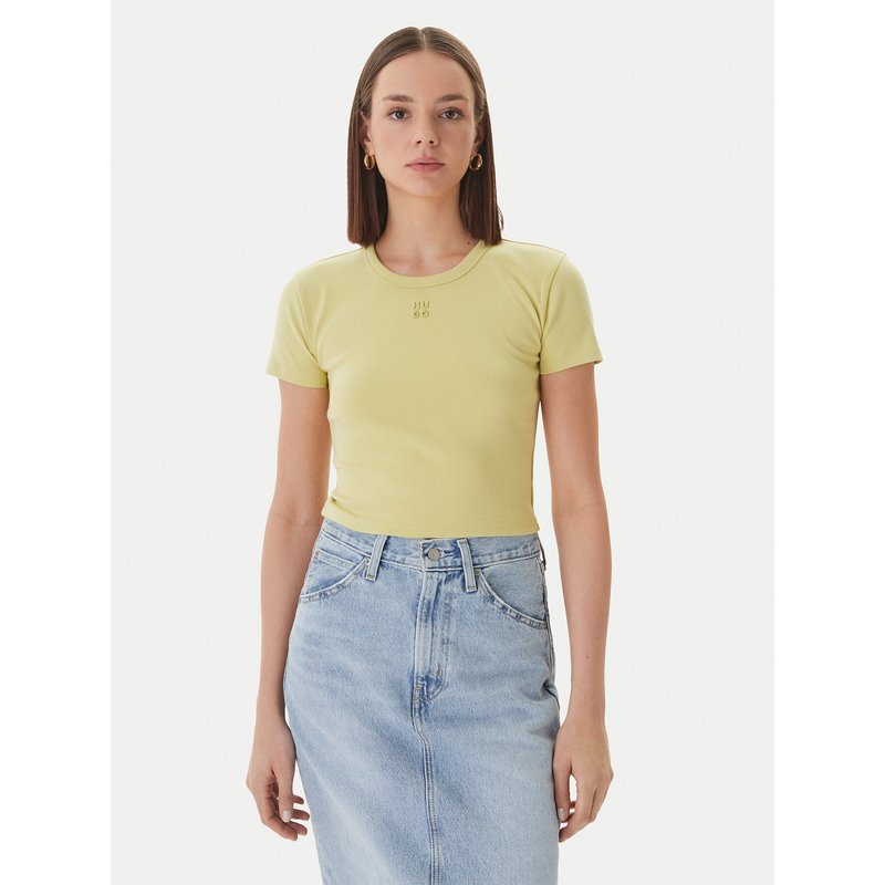 HUGO T-Shirt Delanor 50512000 Hellgrün Slim Fit
