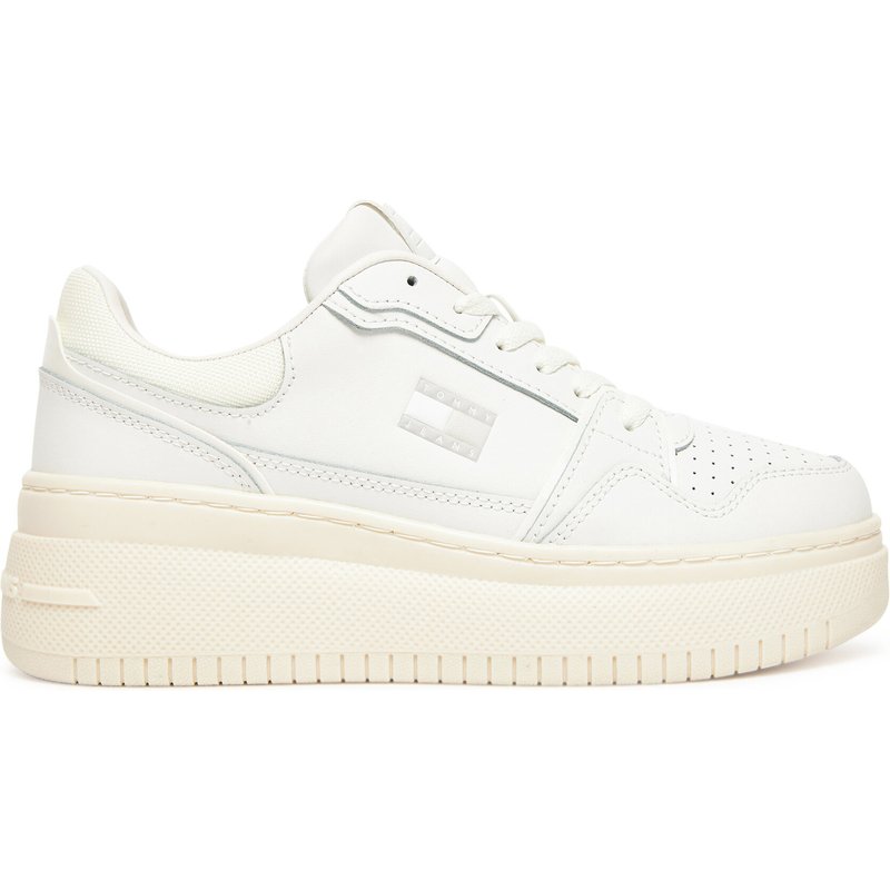 Sneakers Tommy Jeans Tjw Retro Basket Flatform EN0EN02840 Écru