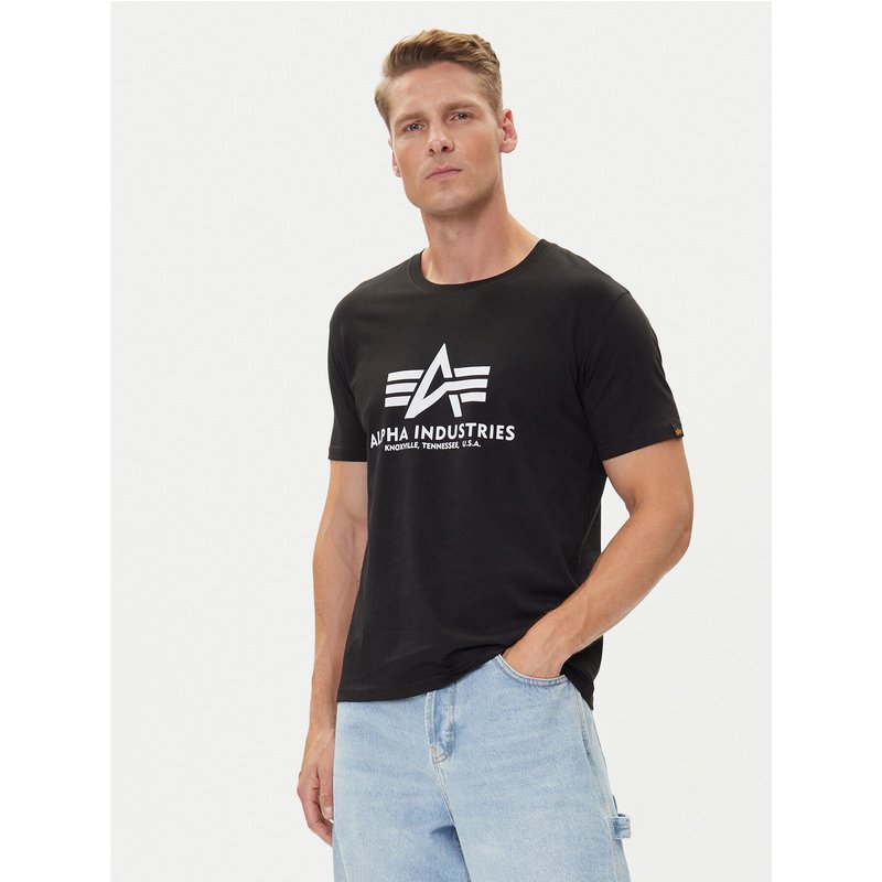 Alpha Industries T-Shirt Basic T-Shirt 100501 Schwarz Regular Fit