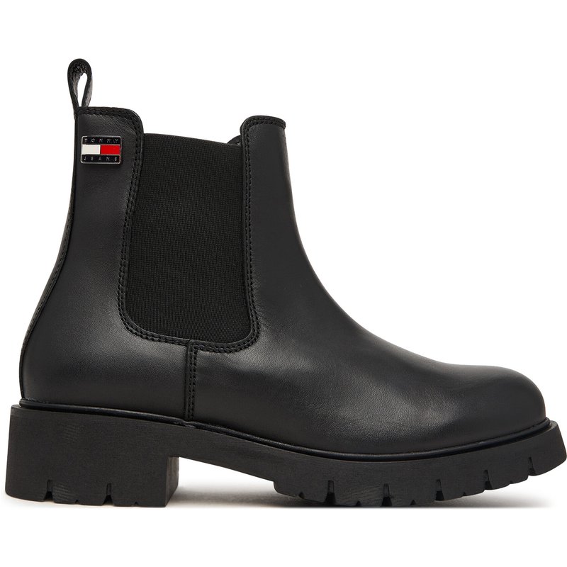Klassische Stiefeletten Tommy Jeans Tjw Cleated Chelsea Boots EN0EN03105 Schwarz