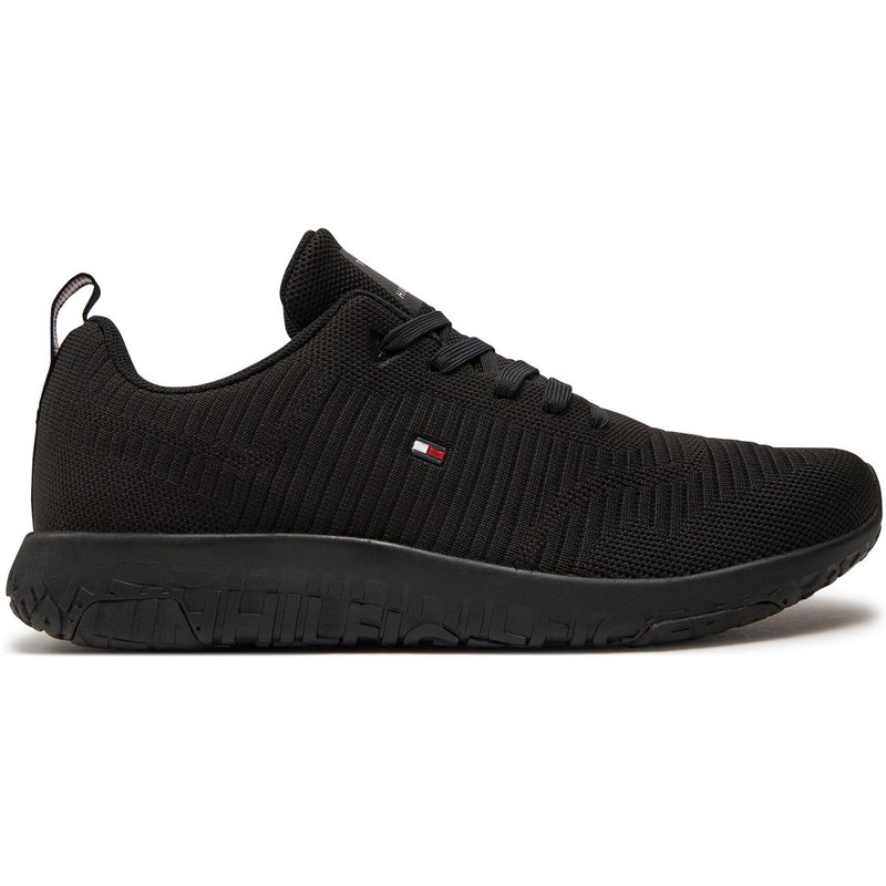 Sneakers Tommy Hilfiger Corporate Knit Rib Runner FM0FM02838 Schwarz