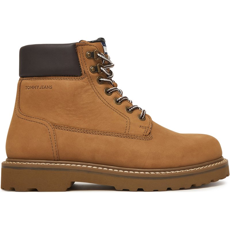 Schnürstiefeletten Tommy Jeans Archive '01 Boot Hi Nubuck Wl Wr EM0EM01783 Hellbraun