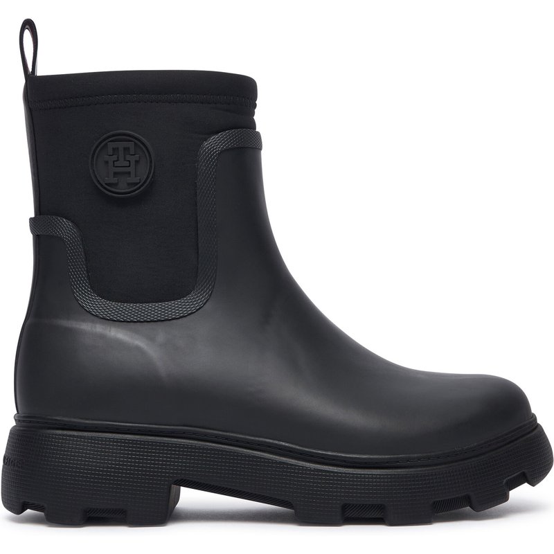Gummistiefel Tommy Hilfiger Th Stamp Warm Ankle Rain Boot FW0FW09544 Schwarz