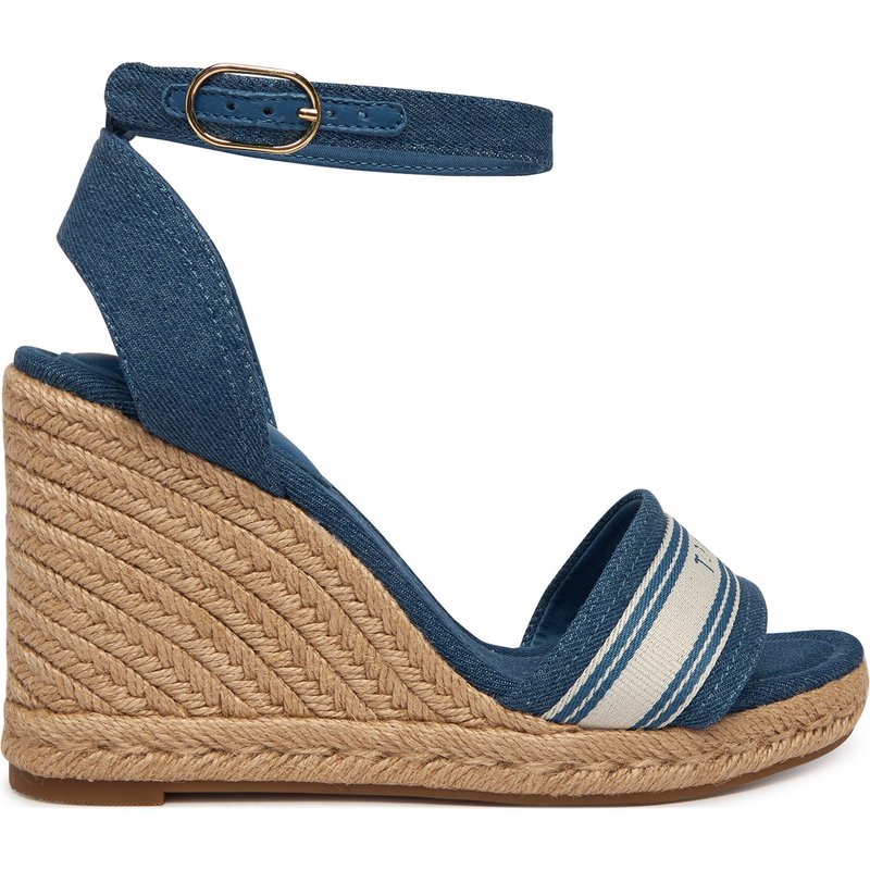 Espadrilles Tommy Hilfiger High Wedge Espad Webbing FW0FW09342 Blau
