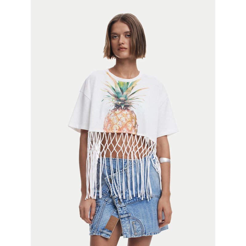 Desigual T-Shirt 25SWTKAN Écru Regular Fit