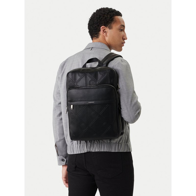 Umhängetasche Calvin Klein Emblem Aop Emboss Slim Square Bp LV04D3328G Schwarz