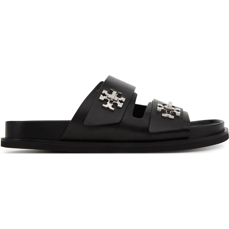 Pantoletten Tory Burch T Lock Sport Slide 175640 Schwarz