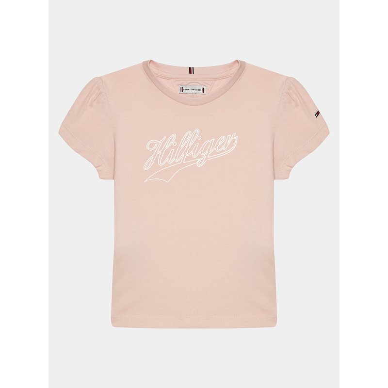 Tommy Hilfiger T-Shirt Hilfiger Script Tee S/S KG0KG07714 Rosa Regular Fit