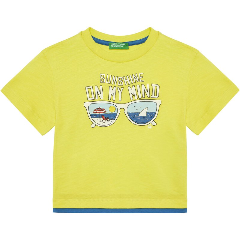 United Colors Of Benetton T-Shirt 3SLUG10JF Gelb Regular Fit
