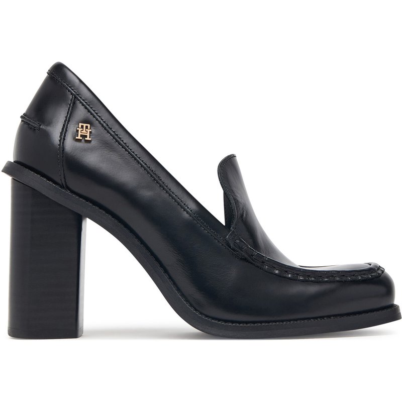 Halbschuhe Tommy Hilfiger Square Toe Heeled Loafer FW0FW09493 Schwarz