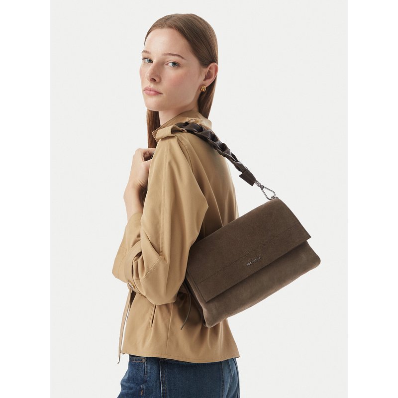 Handtasche Coccinelle P6P Boheme Suede Bimaterial E1 P6P 12 01 01 Khakifarben