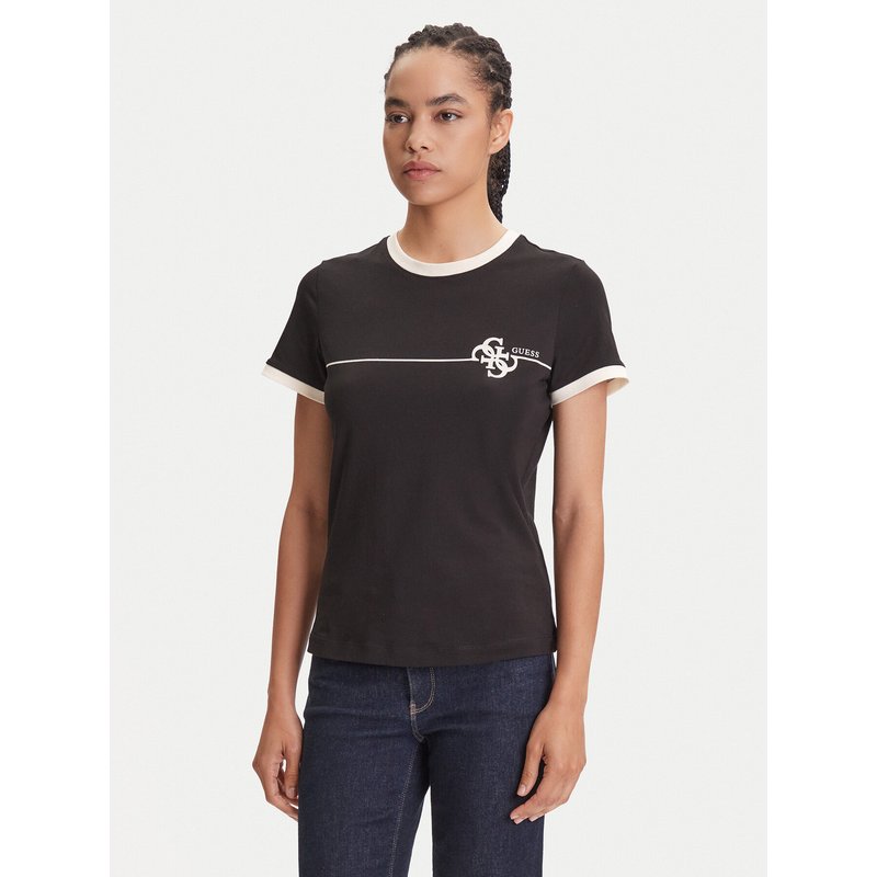 Guess T-Shirt V5YI01 J1314 Schwarz Regular Fit