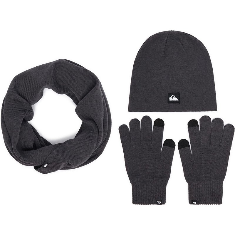 Set Mütze, Loop-Schal und Handschuhe Quiksilver CWBEO-QS-SM346-002-AW26 Dunkelgrau