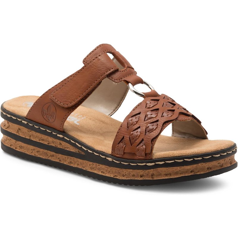 Pantoletten Rieker 629K9-24 Braun