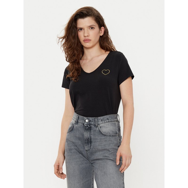 Pieces T-Shirt New Billy 17102921 Schwarz Regular Fit