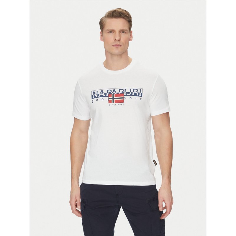 Napapijri T-Shirt S-Aylmer NP0A4HTO Weiß Regular Fit