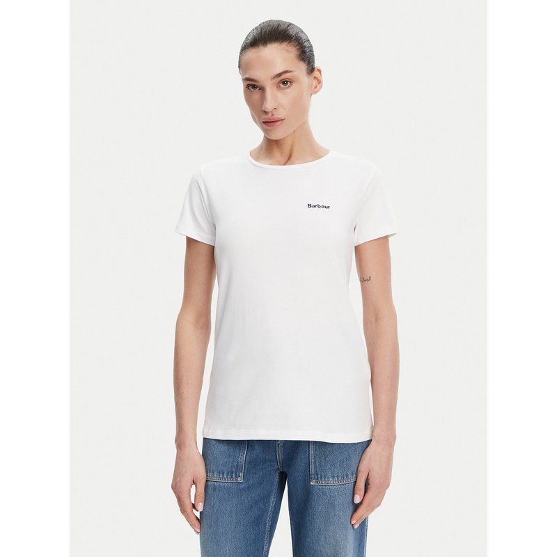 Barbour T-Shirt Saltford LTS0666WH11 Weiß Regular Fit