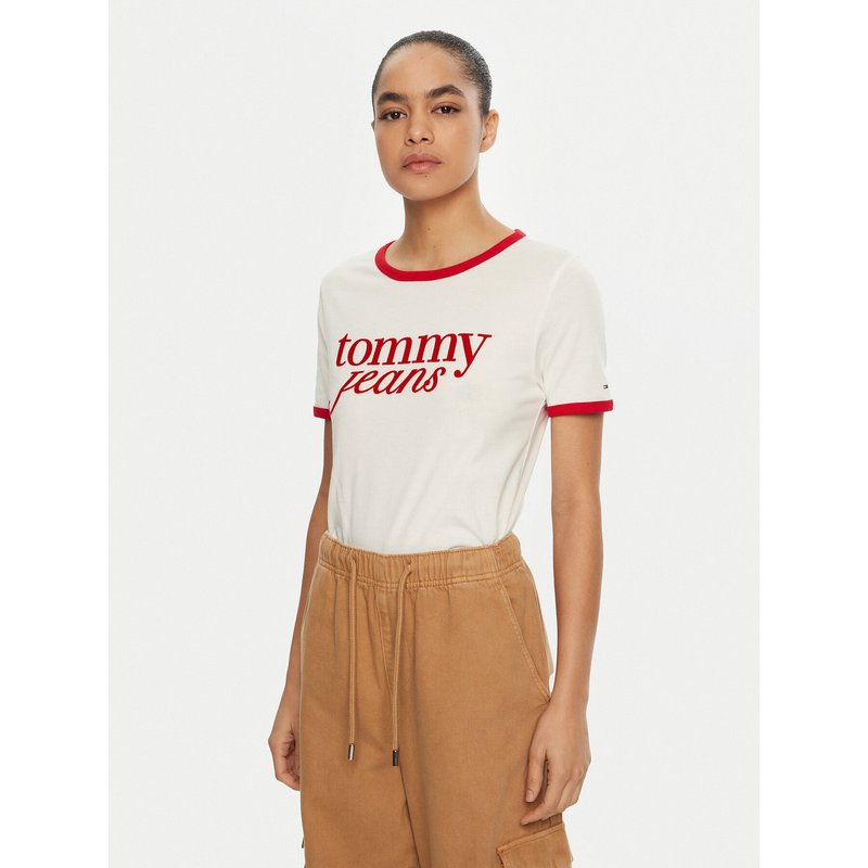 Tommy Jeans T-Shirt DW0DW19449 Weiß Relaxed Fit