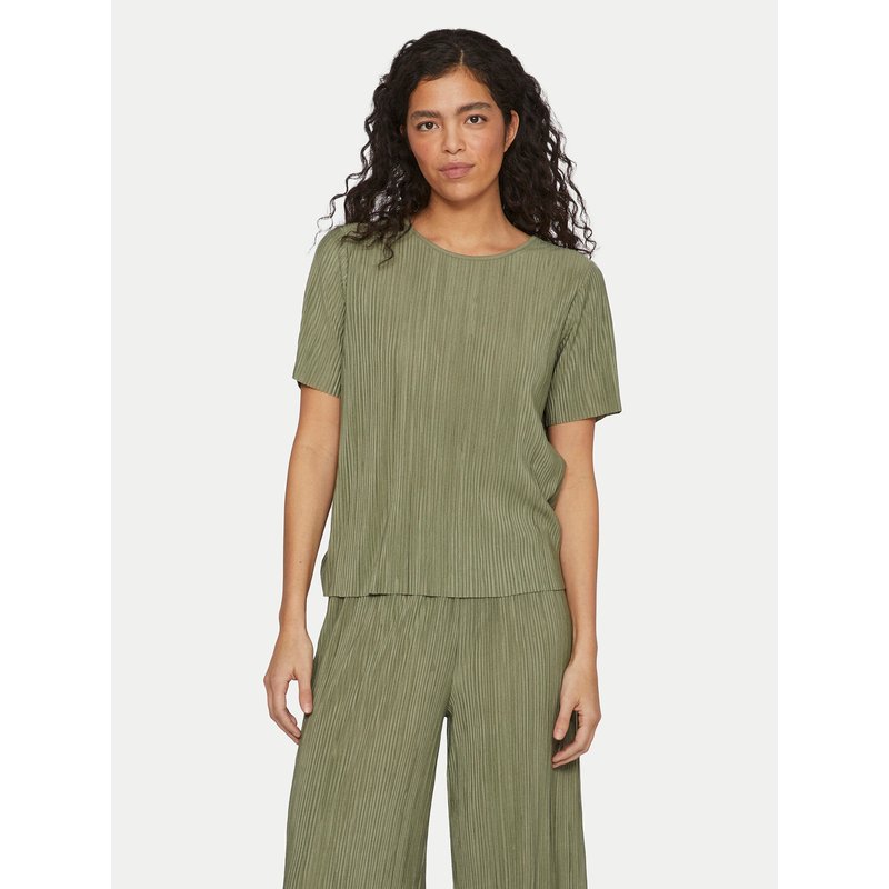 Vila T-Shirt Plisa 14089481 Grün Regular Fit