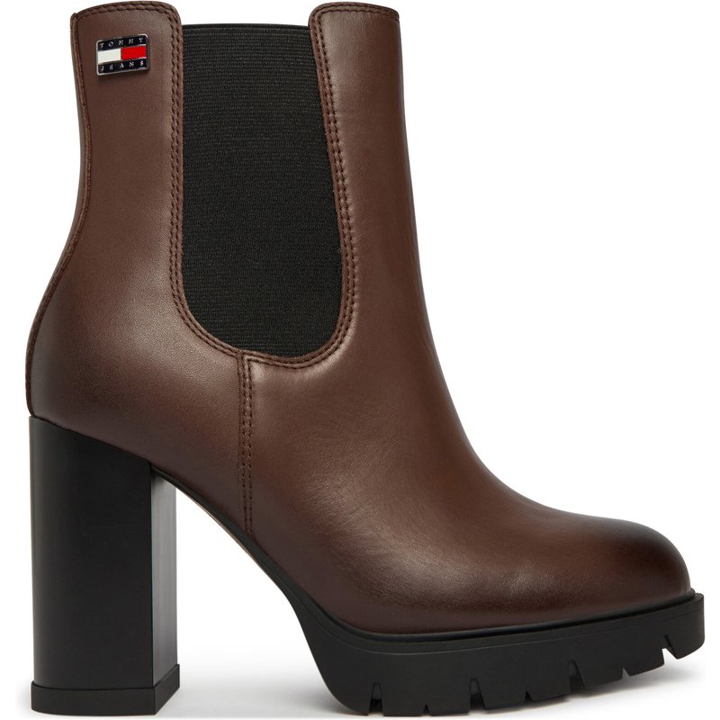 Stiefeletten Tommy Jeans Tjw Chelsea High Heel Boots EN0EN03112 Braun