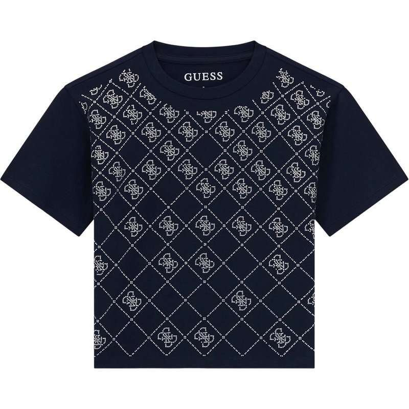 Guess T-Shirt J6GI05 K6YW4 Dunkelblau Boxy Fit