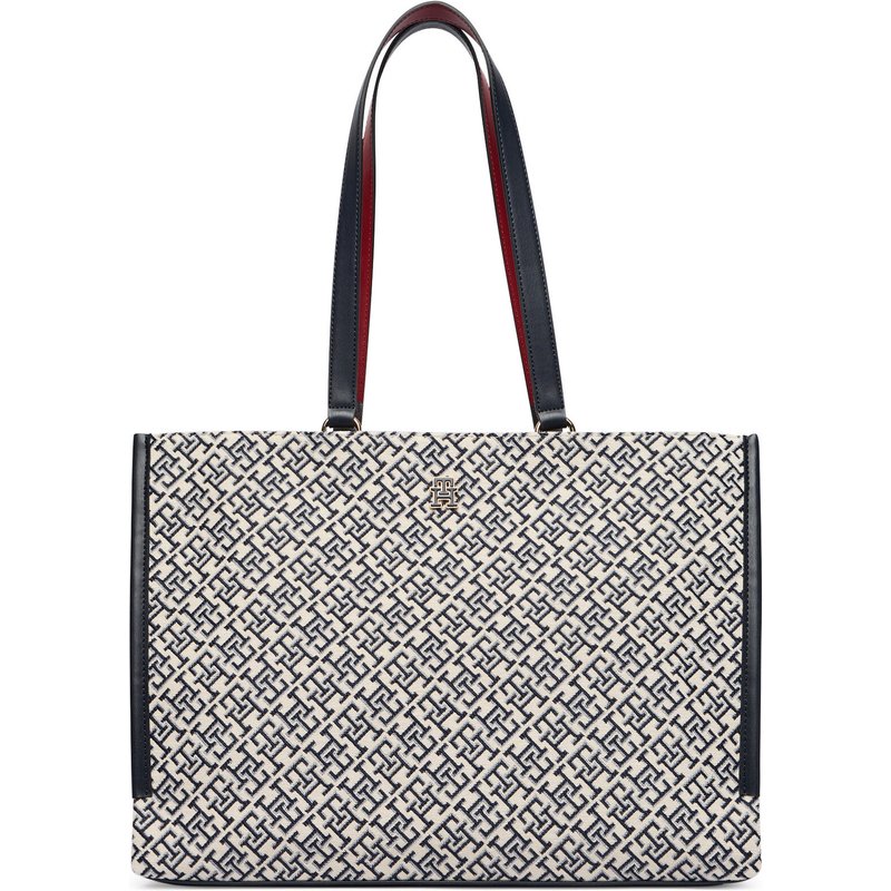 Handtasche Tommy Hilfiger Th Jacquard Tote AW0AW19009 Blau