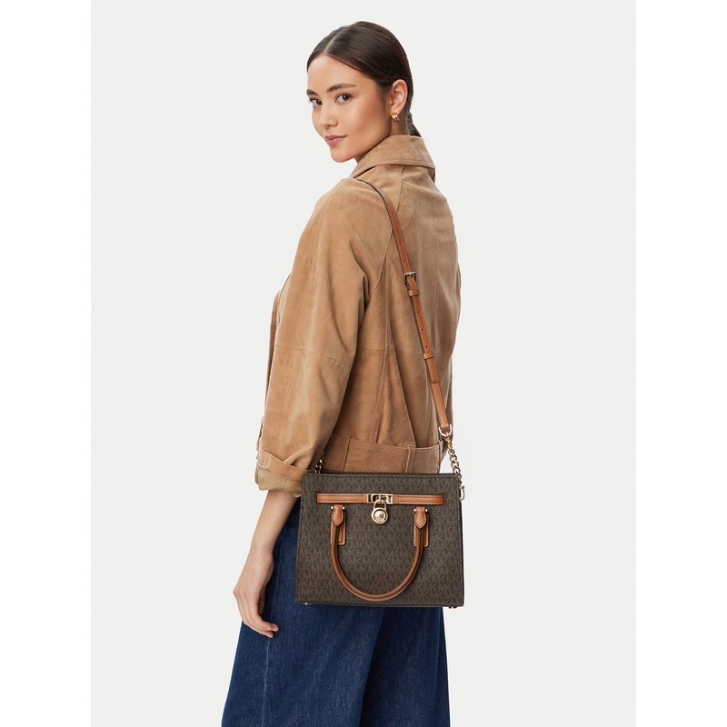 Handtasche MICHAEL Michael Kors Hamilton Moderne 30T6GNXS1B Dunkelbraun
