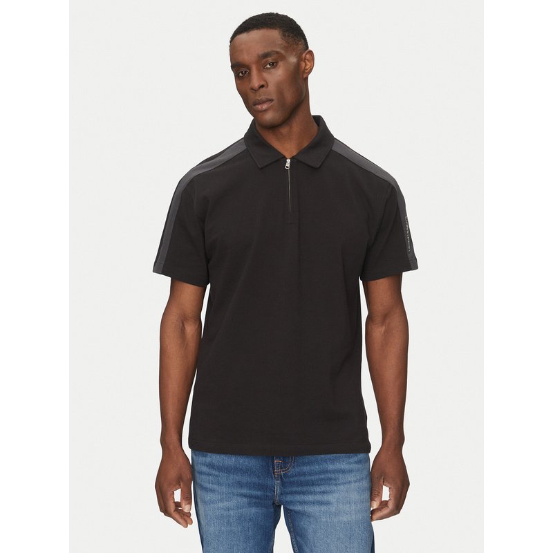 Calvin Klein Jeans Poloshirt Logo Tape J30J327240 Schwarz Regular Fit