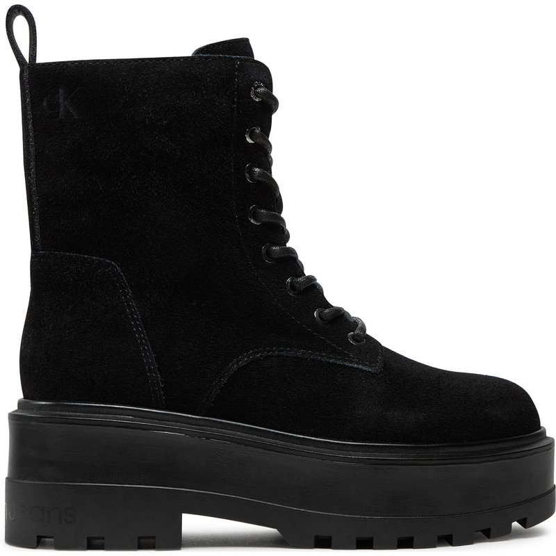 Schnürstiefeletten Calvin Klein Jeans Flatform Zip Laceup Mg S YW0YW01554 Schwarz