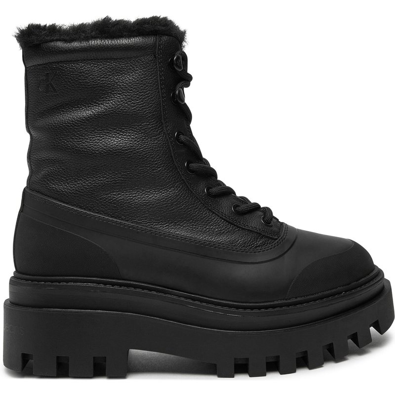 Schnürstiefeletten Calvin Klein Jeans Flatform Lace Up Boot Padded YW0YW01557 Schwarz