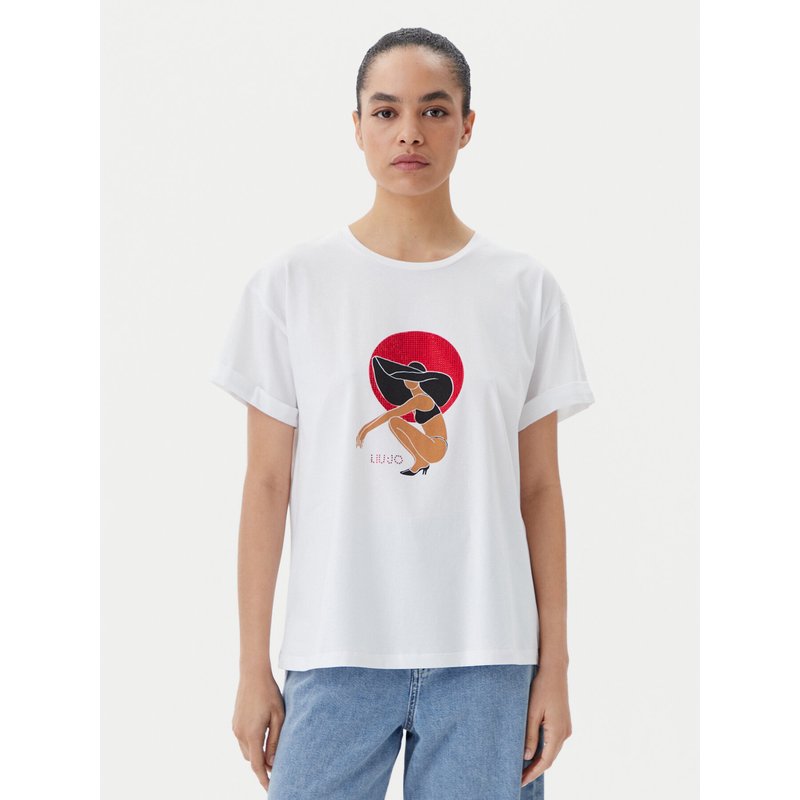 Liu Jo Beachwear T-Shirt q-roa-35173 Weiß Regular Fit