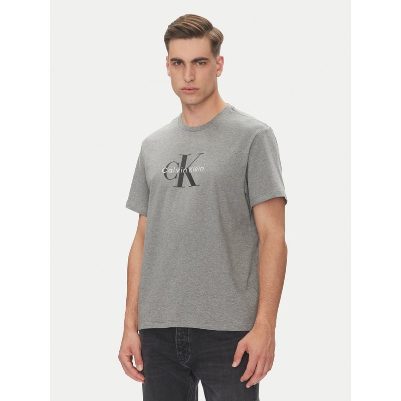 Calvin Klein Jeans T-Shirt Hero Monologo LV04RB862G Grau Regular Fit
