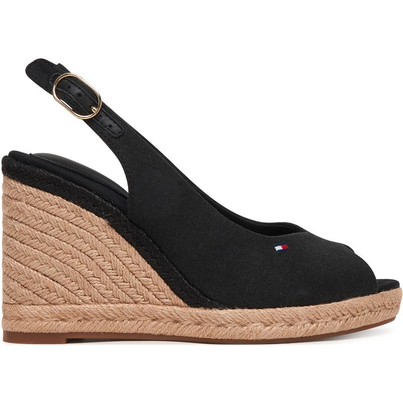 Espadrilles Tommy Hilfiger Flag High Wedge Espad Slingback FW0FW09343 Schwarz