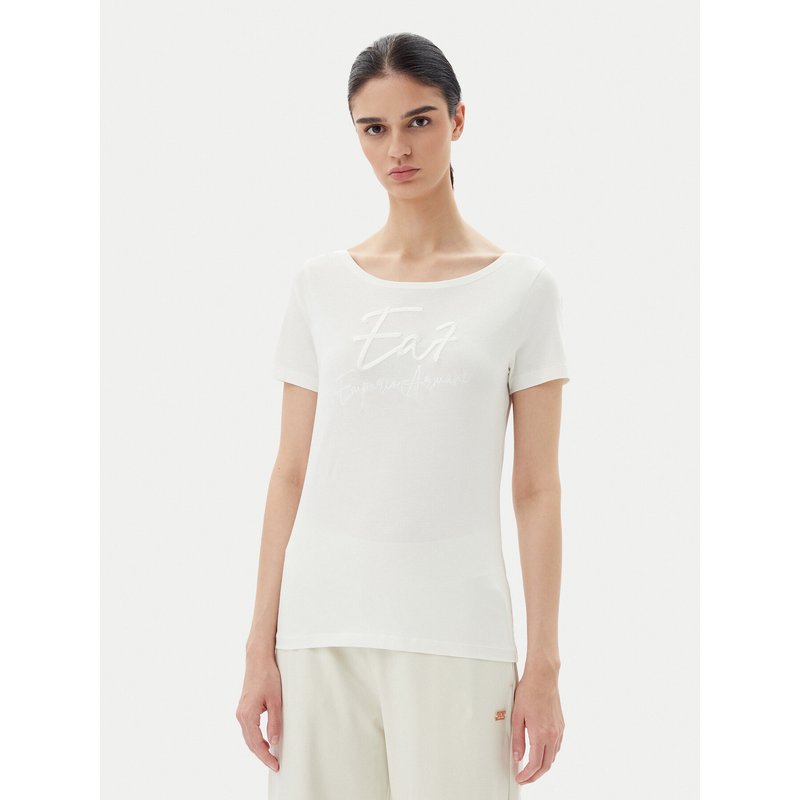EA7 Emporio Armani T-Shirt 7W000184 AF10373 U0005 Écru Regular Fit