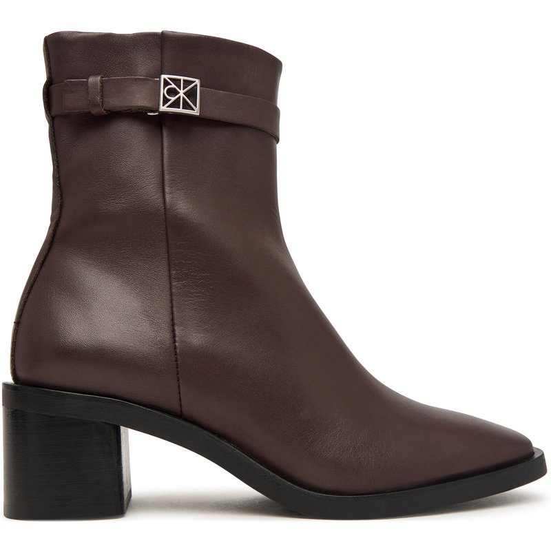 Stiefeletten Calvin Klein Block Heel Ank Boot Lth Hdw HW0HW03171 Braun