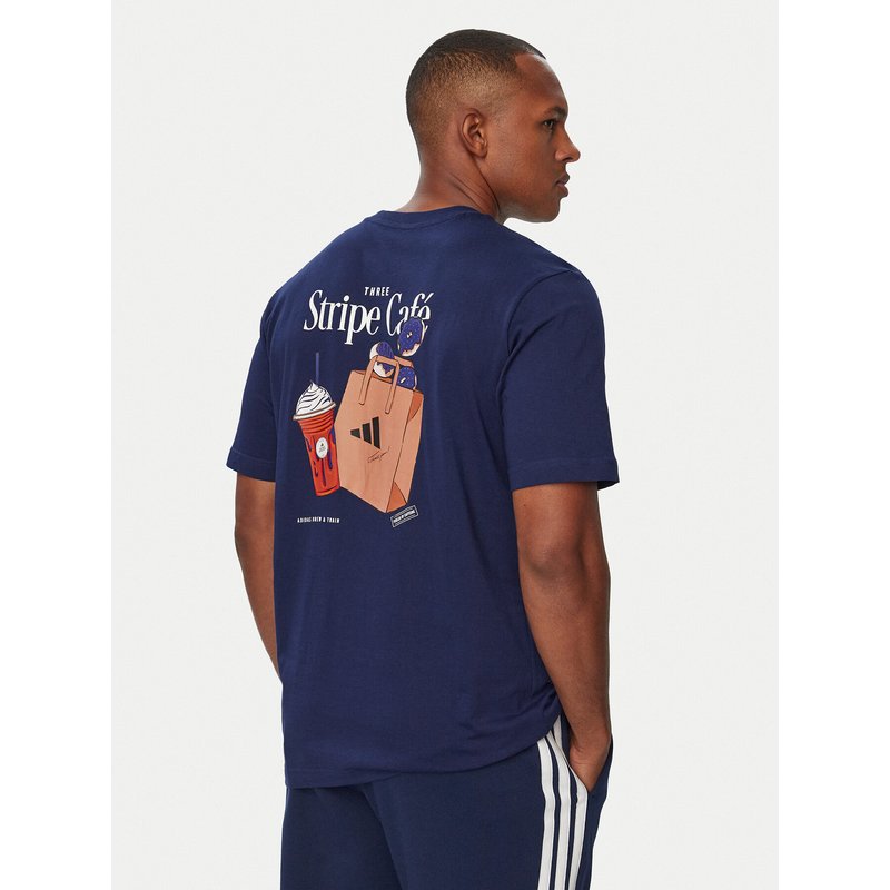 adidas T-Shirt Coffee Cafe Donut Bag KT9711 Blau Regular Fit