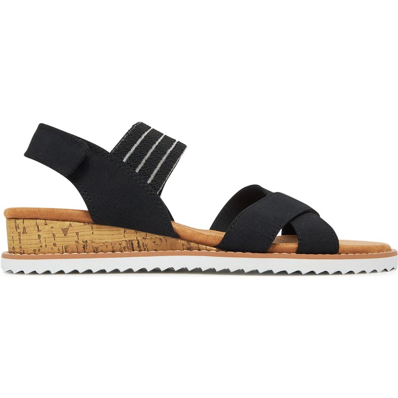 Sandalen Skechers BOBS Desert Kiss-Shore Enough 114130/BLK Schwarz