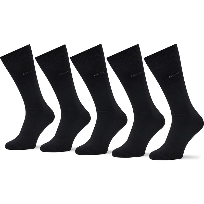 Lange Socken BOSS 5P Rs Uni Color Cc 50478221 Schwarz