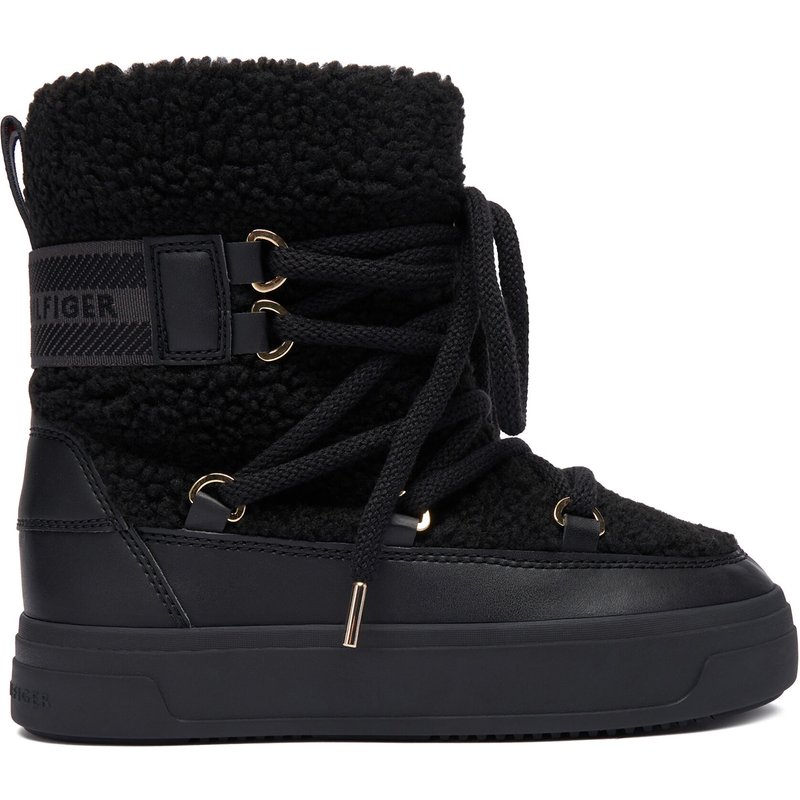 Schneeschuhe Tommy Hilfiger Faux Shearling Snowboot FW0FW08788 Schwarz